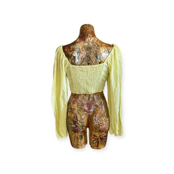 Sophie Rue top yellow long sleeve crop top Large - Picture 4 of 6